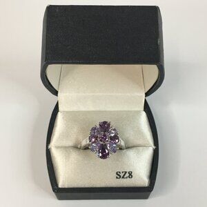Purple Flower Ring Size 8 in Box